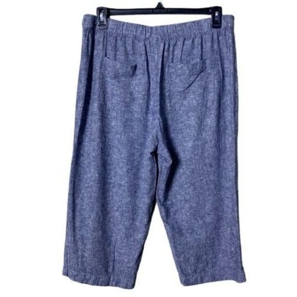 Chico’s Linen Pull On Women’s Pants Wide Leg Cropped Size 2.5 Capris Beachy - Picture 5 of 8